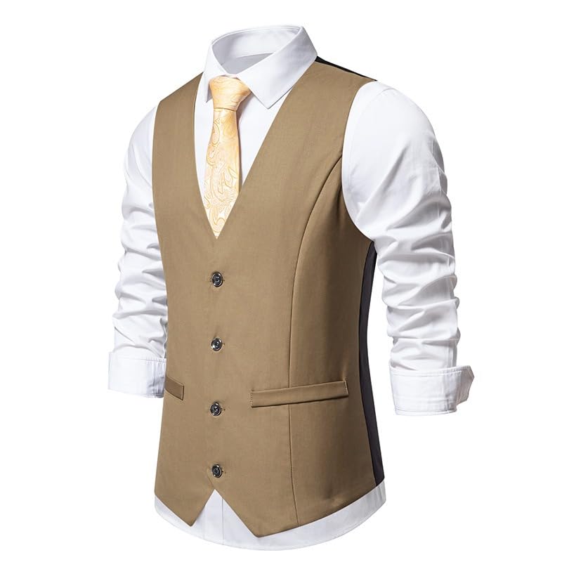 Men's Vest Spring Autumn Wedding V Neck Banquet Party Sleeveless Top3