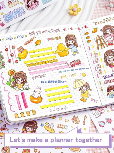 Image of Nini's Princess Activity and Sticker Book for Kids Cartoon Girls Scrapbook Sticker Set with 1000+ Cute DIY Journal Decoration for Laptop Phone Case Greeting Card Art Craft (Purple)