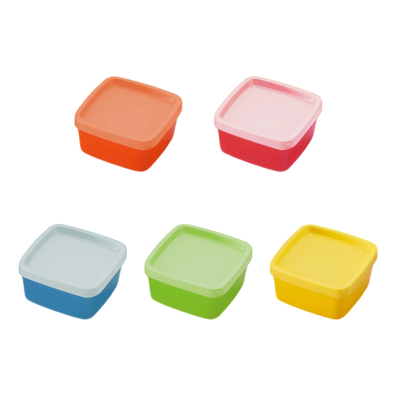 NyxSeat 5pcs Square Storage Boxes, Rainbow Colored Storage Boxes, Storage Boxes with Lid, Dust and Insect Proof, Small Jewelry Organizer