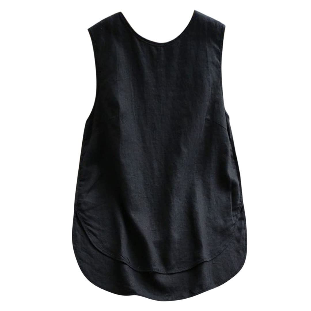 Donne Primavera ed estate Gilet Cotone Lino Senza Maniche Top O Collo Top Tubo di Base Top Top Casual Bretelle