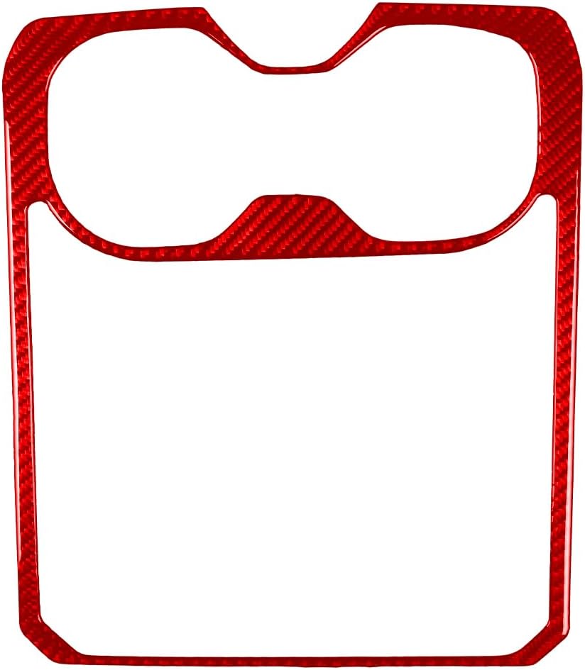 Car Center Console Cup Holder Panel Type-A Decals Red Carbon Fiber Accessories Protections Stickers Compatible with Dodge RAM 1500/2500/3500 2019 2020 2021 2022 2023 Crew Cab