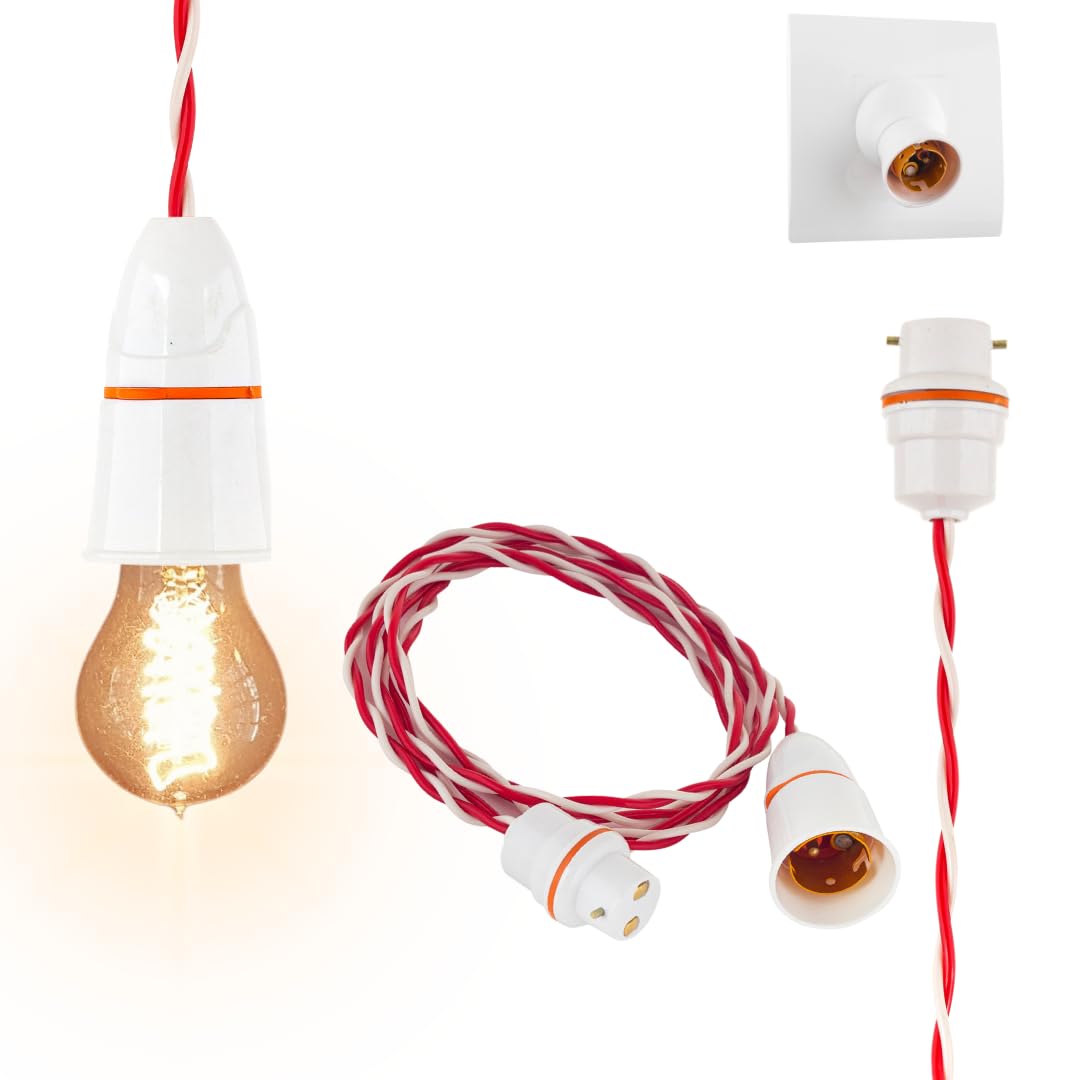 Hi-Plasst Bulb Holder Extension Cord with Plug-in Adapter | 2 Yard (1.8 Meter) | Flat B22 Holder, 2 Core Flexible Wire | Socket Plug Extension for Home, Kitchen, Outdoor Parties, Diwali, Christmas-image-34