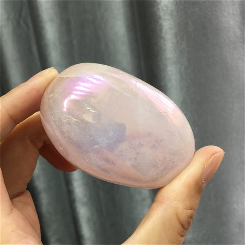 瞑想の家 ピンクの天然クォーツ オーラ ローズクォーツ クリスタル パーム ストーン ヒーリング ホームデコレーション用 (Colo