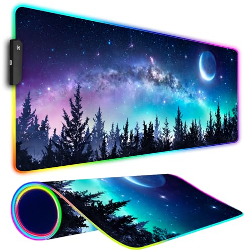 Grand tapis de souris pour joueur avec lumière LED pour éliminer les dérapages de bureau