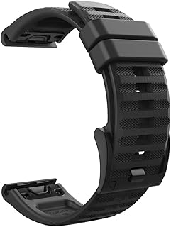 MoKo Strap Compatible with Garmin Fenix 7/6/6 Pro/5/5 Plus/Epix Gen 2/Forerunner 955/945/935/Instinct/Instinct 2/Approach S62, 22mm Quick Fit Soft Silicone Adjustable Replacement Watch Band - Black