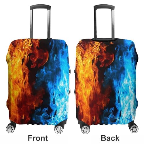 Red And Blue Fire Flames Luggage Cover Travel Suitcase Cover Luggage Protector 22-24 Inch3