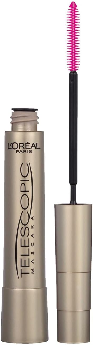 LOreal Paris Makeup Telescopic Original Lengthening, Lash Separating Mascara with Dual Precision Brush, Washable, Black Brown, 0.27 Fl Oz., 1 Count.