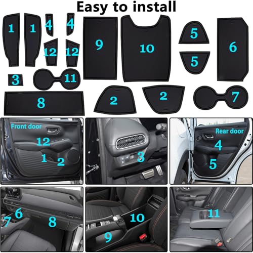 Insert décoratif en caoutchouc Honda HRV bordure sur mesure console - 6