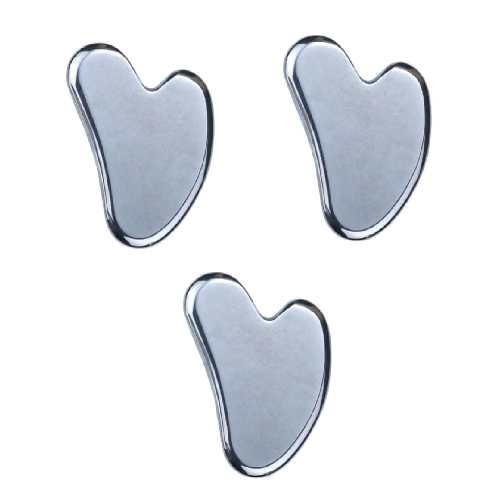 esmen Piedras de Masaje 3 Piezas de Acero Inoxidable Guasha Tablero de raspado Facial masajeador de Punto de gatillo Placa de raspado para raspado Facial/Tobillo/Cuello/músculo guasha Facia