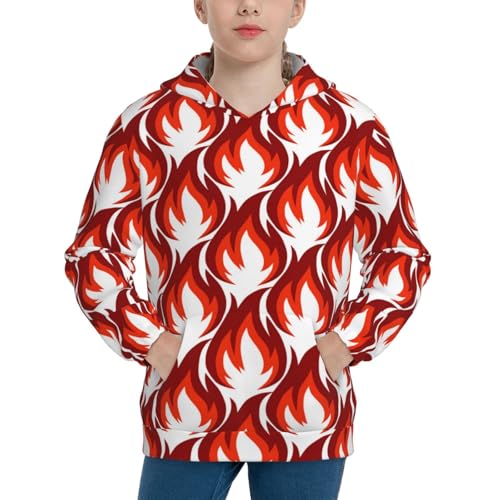 Fire Symbols Kid Hoodies Boys Sweatshirts Girls Pullover with Pocket