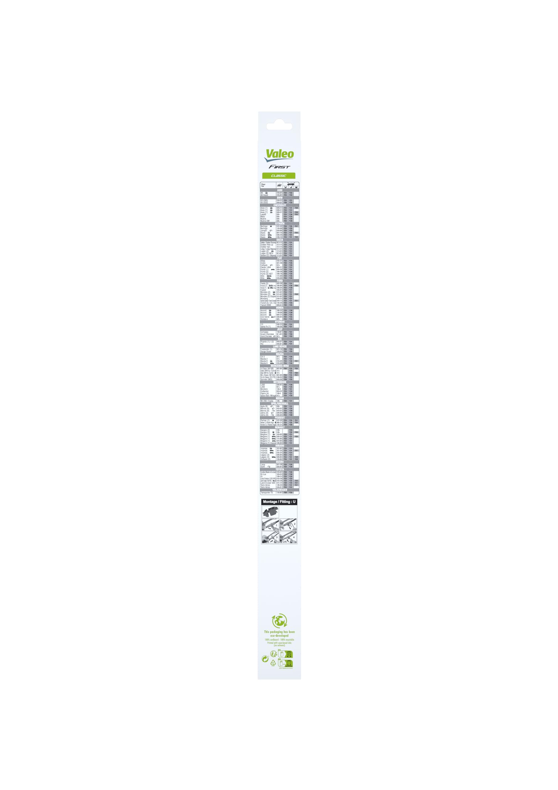 Valeo First Silecek Ford Tourneo Connect (2006-2013), Vw Transporter (2011-2015), Bmw X5 E53 (2003-2006) (550 MM) 575555