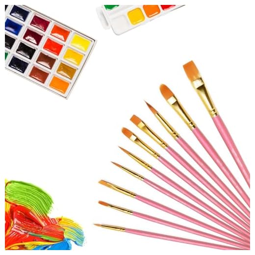 ZSMJAER Pinceles de Pintura, Pinceles Acuarela, Tamaños y Formas Diferentes, Set de 10 Pinceles para Acuarelas, Pintura Acrílica y al óleo, Fabricados a Mano, para Artistas, Adultos y Niños