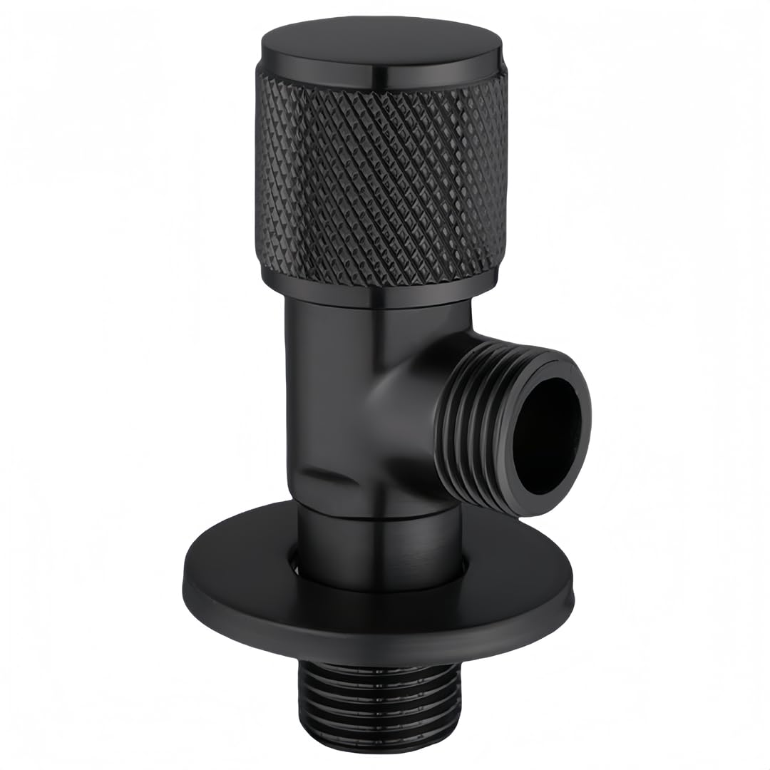 Angle Valve All Copper G1/2 Angle Valve Three Way Hot and Cold Water Heater Switch Manifold Black