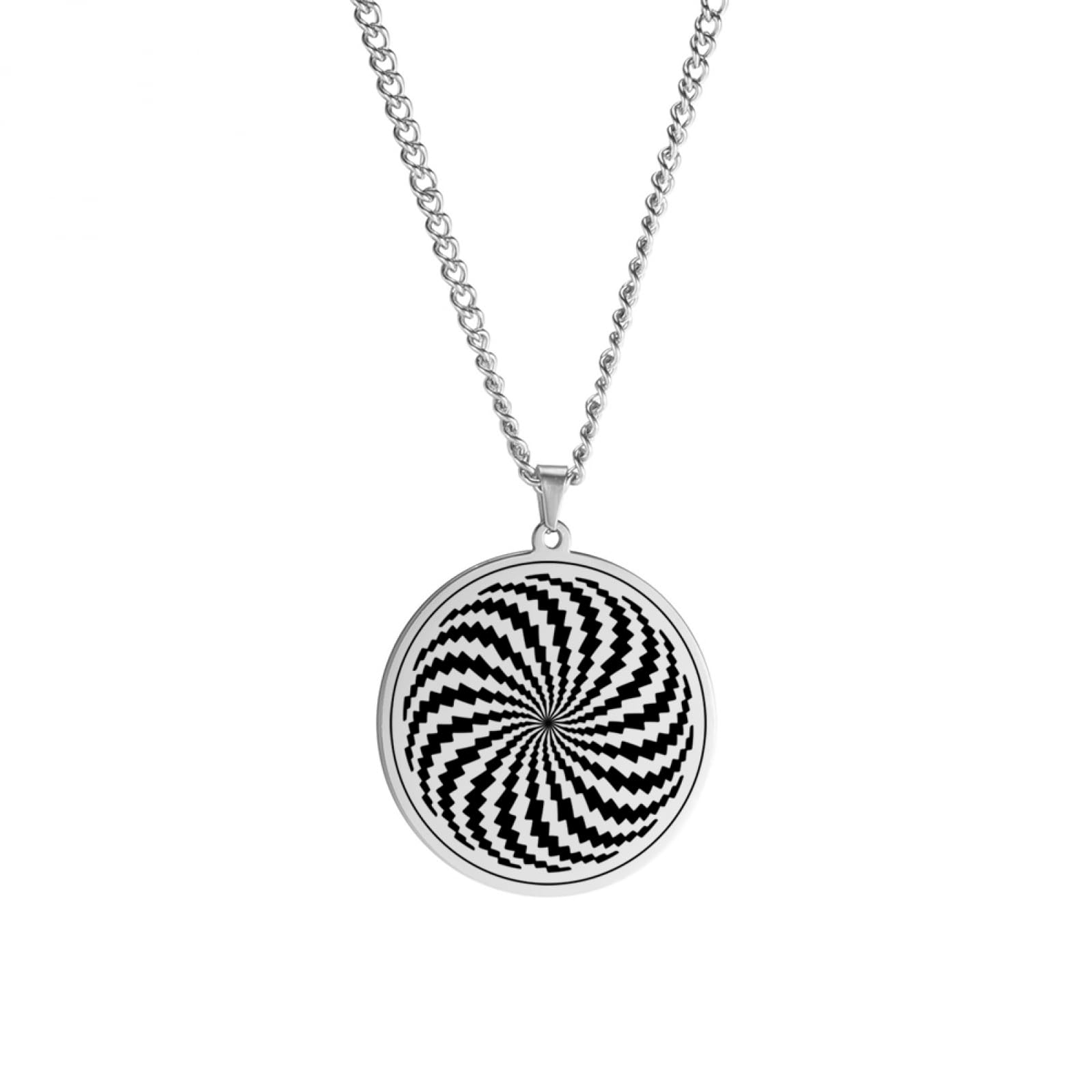 GZHENGZGIllusion Amulet Pendant Necklace Hypnosis Geometric Talisman Jewelry Gift for Men