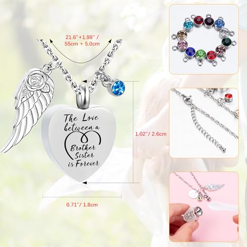 Heart Urn Necklace for Ashes Love between Family Members Cremation Memorial Jewelry Keepsake Pendant for Loss Cremation Urn Necklace Ash Holder Sympathy Gift4