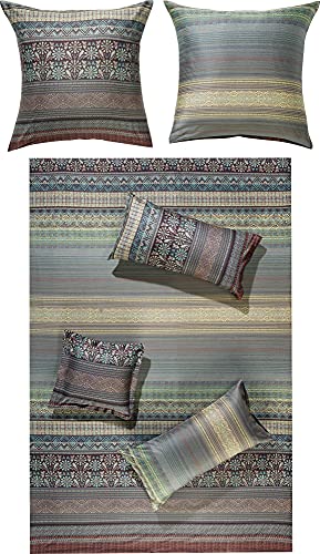 Bassetti 9314275 - Juego de Ropa de Cama (3 Piezas, 100% algodón, con Cremallera, 200 x 200 cm, 80 x 80 cm), diseño de M1