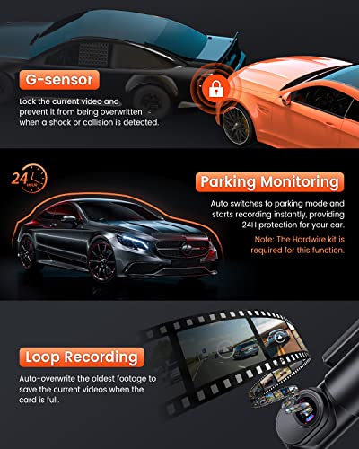 Dash Cam 1080P Car Camera, Dash Camera For Cars, Dash Cam Front With Night Vision, Wifi Car Camera With App, 24H Parking Mode,Motion Detection,Loop Recording, 170°Wide Angle, G-Sensor (X9) #TOP6