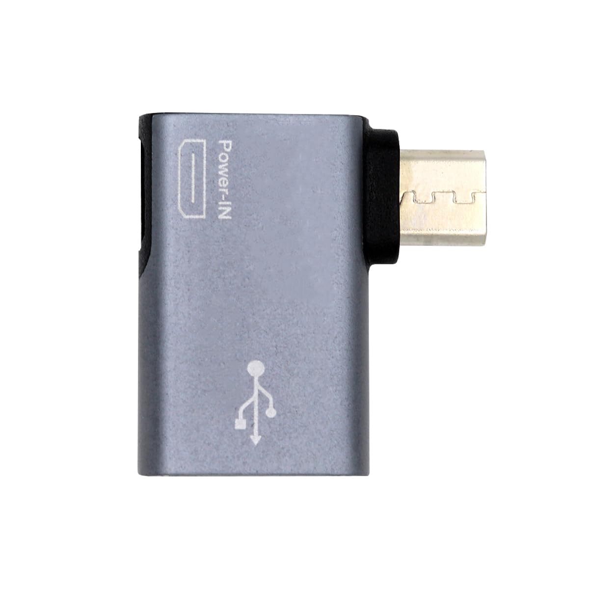 xiwai OTG Converter Micro USB 2.0 to Type-A Female Host Adapter 90 Degree Left Angled with USB Power for Phone Tablet