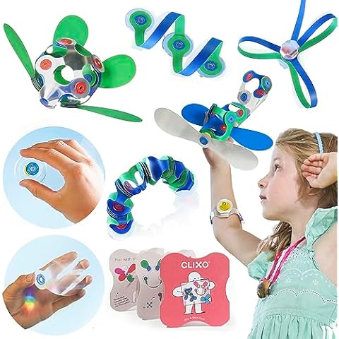 Clixo Window Pack: Suncatcher Kit for Kids - Magnetic Toy Rainbow Maker Prism Set for Smooth Surfaces, Travel-Friendly Toy for Car Windows, 24 Pieces Including Prismatic Parts and Suction Cups Cover