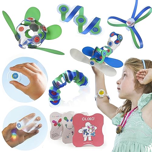 Clixo Window Travel Pack - Fun Magnetic Toy for Kids - 24-Piece Suncatcher Kit with Prisms & Suction Cups for Plane and Car Windows – Portable Rainbow Maker STEM Toy for Creative On the Go Car Playset