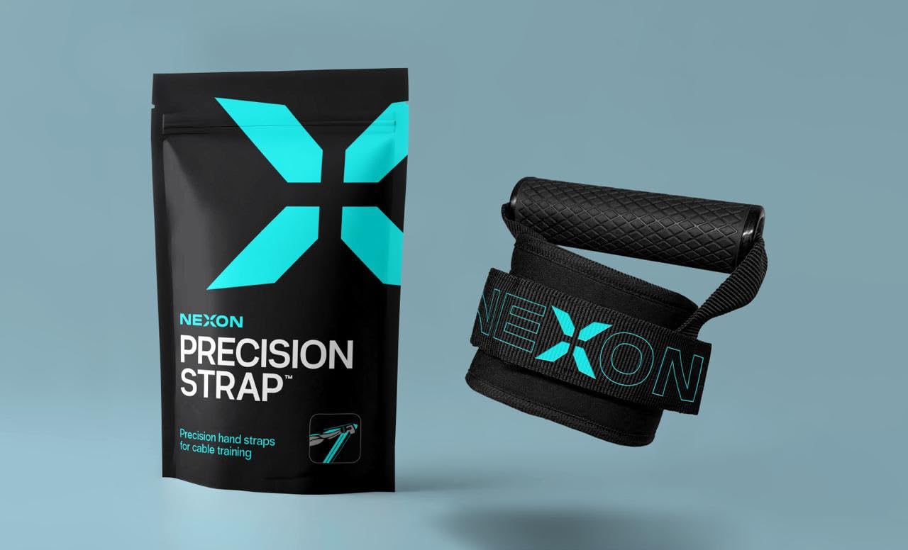 NEXON Precision Strap – Sangle de poignet avec poignée pour traction de câble | Levage latéral, biceps, triceps | réglable, rembourré, anneau en D