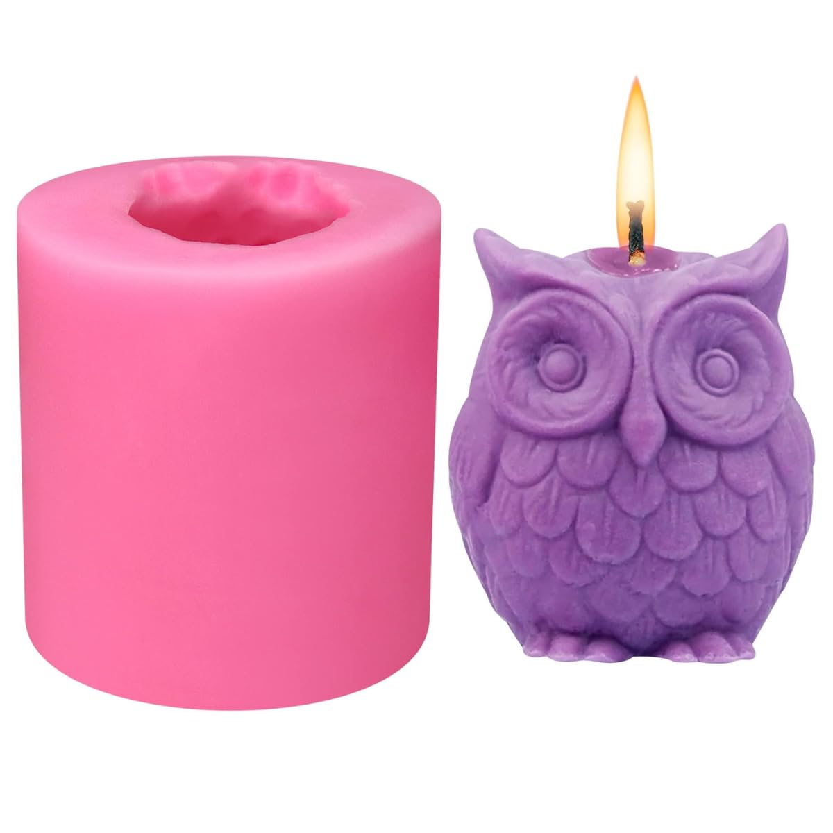 Owl Candle Mold Silicone 3D Owl Mould for DIY Scented Candle Making Aromatherapy Wax Melts Polymer Clay Cute Handmade Soap Molds Bath Bombs Chocolate Cake Fondant Molds-image-30