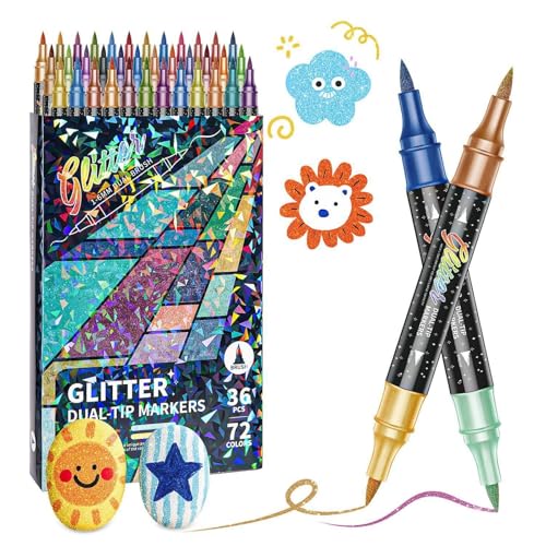 JDNH Rotuladores de pincel suave de doble punta, marcadores de acuarela, suministros de pintura artística para manualidades, álbumes de recortes y proyectos escolares, punta suave, doble color