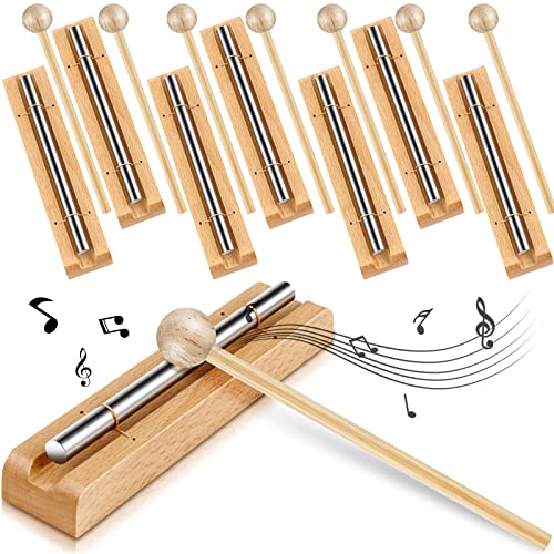 8 Sets Meditation Chimes Mindfulness Hand Bell Reminder Chime For Classroom Hand Chimes Teacher Chime Percussion Instrument With Mallet For Yoga Class Management Prayer Music Gift Supplies #TOP19