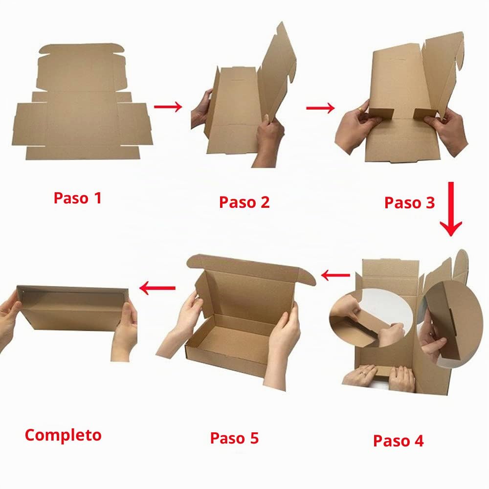 10 Piezas Cajas de Cartón Corrugado, A4 C4 320x222x46mm Cajas de Paquetes Pequeños, Cajas de Embalaje para Negocios, Correos, Almacenamiento o Regalo