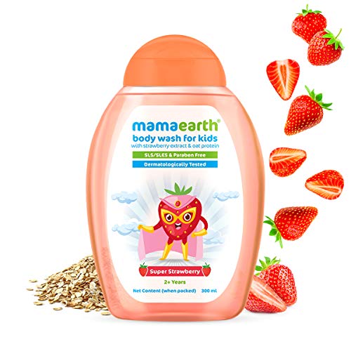 Image of Mamaearth Nourishing Hair Oil for Babies 100ml & Super Strawberry Body Wash for Kids with Strawberry Oat Protein - 300 ml & Brave Blueberry Body Wash For Kids with Blueberry Oat Protein 300 ml
