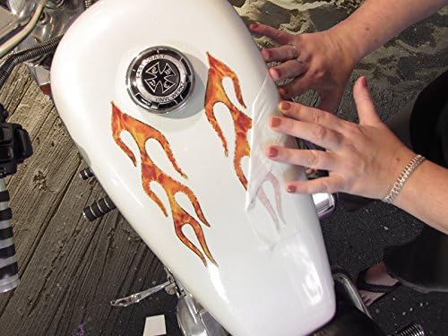 No. 28 Gold Foil Edition - Old School Flame Decals for Motorcycle Tank, fenders, Helmet. 28 pc. Set