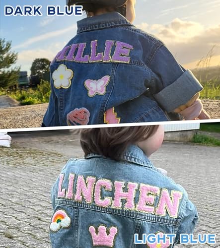 Personalized Kids Denim Patch Jacket with Names Custom Denim Jackets Gifts for Girls Boys Toddles2
