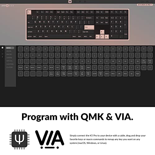 Image of Keychron K5 Pro Hot-swappable Ultra-Slim Custom Mechanical Keyboard, RGB Full Size QMK /VIA Programmable Wireless Bluetooth /USB Wired Keyboard for Mac Windows Linux - Low Profile Gateron Brown Switch
