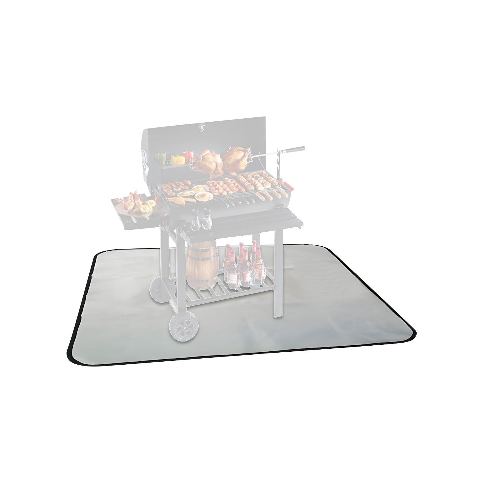 Oxxggkao 48inches Under Grills Mats for Outdoor Grills Double Side Flameproof Oil-Proof Easy to Clean Indoor Fireplaces/Pit Mat Indoor Fireplaces/Pit Mat