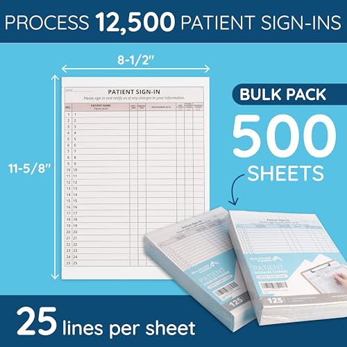 Image of Blue Summit Supplies 500 Patient Sign in Sheets, Carbonless 3 Part Forms with Peel Away Adhesive Labels, HIPAA Compliant for Privacy in Doctor, Medical, Dental Office, Burgundy, 500 Pack