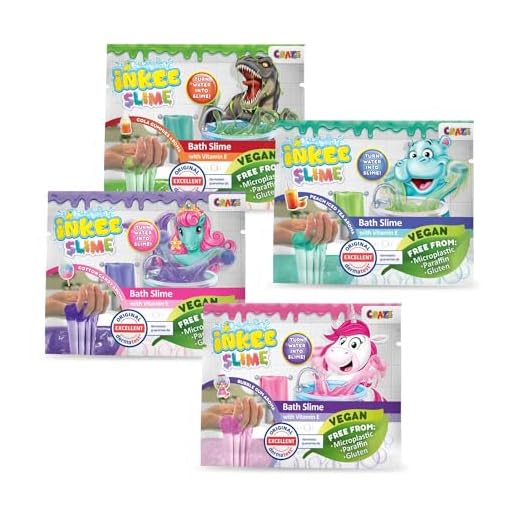 INKEE Mini Slime de Bain | Poudre de bain Slime pour Bain Enfant, 20g de poudre Slime Enfant avec vitamine E - Bain gluant coloré & parfumé