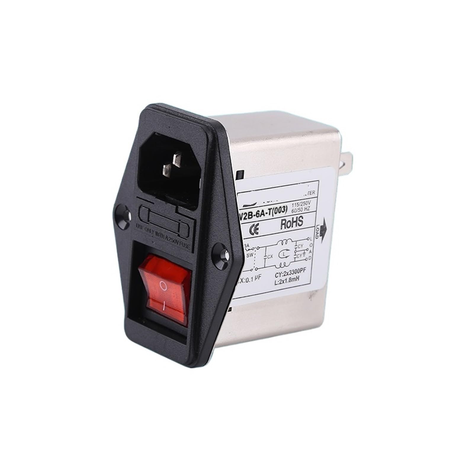 Filtre d'alimentation interrupteur CW2B pour prise anti-interférence