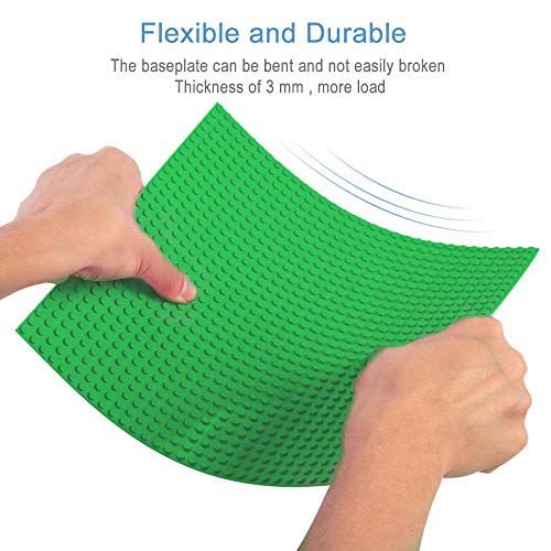 Lekebaby 6 Platten-Set Bauplatte Kompatibel mit Meisten Marken, 25 * 25cm, Grüne Grundplatte – Bild 6