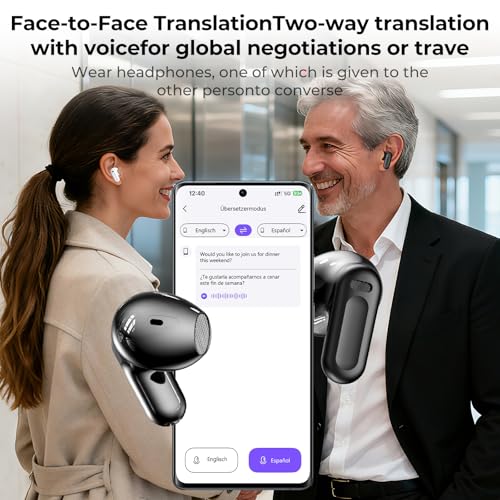 Image of NE20 Translation Earbuds - 2026 New AI 165 Language Real Time Translator Earbuds, Audifonos Traductores Ingles Espanol, 4-in-2 Translating Device, Translate Ear Buds for Travel Learning