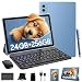 TABWEE Android 16 Tablet mit Tastatur - 24 GB RAM+256 GB ROM (2 TB TF), Octa-Core, Gemini AI, Widevine L1, Tablet 10 Zoll, 5000 mAh, 8 MP+ 5 MP, Face ID, GPS -Blau (4J Garantie)