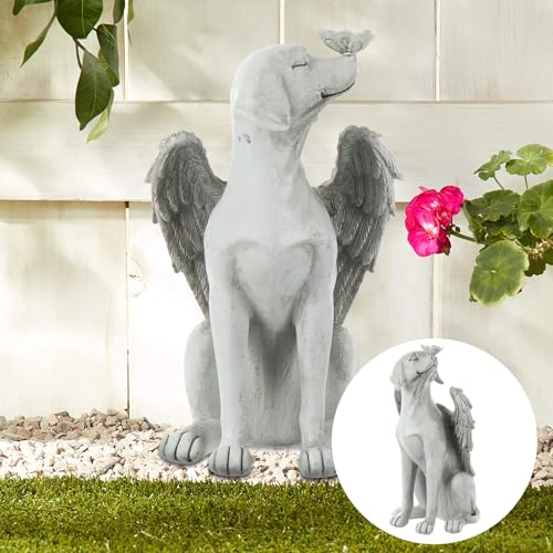 Estatua conmemorativa de ángel para perro: un tierno homenaje de resina para tu mascota 8