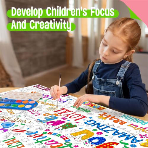 Image of Jumbo Size Coloring Poster for Kids, Motivational DIY Painting Paper