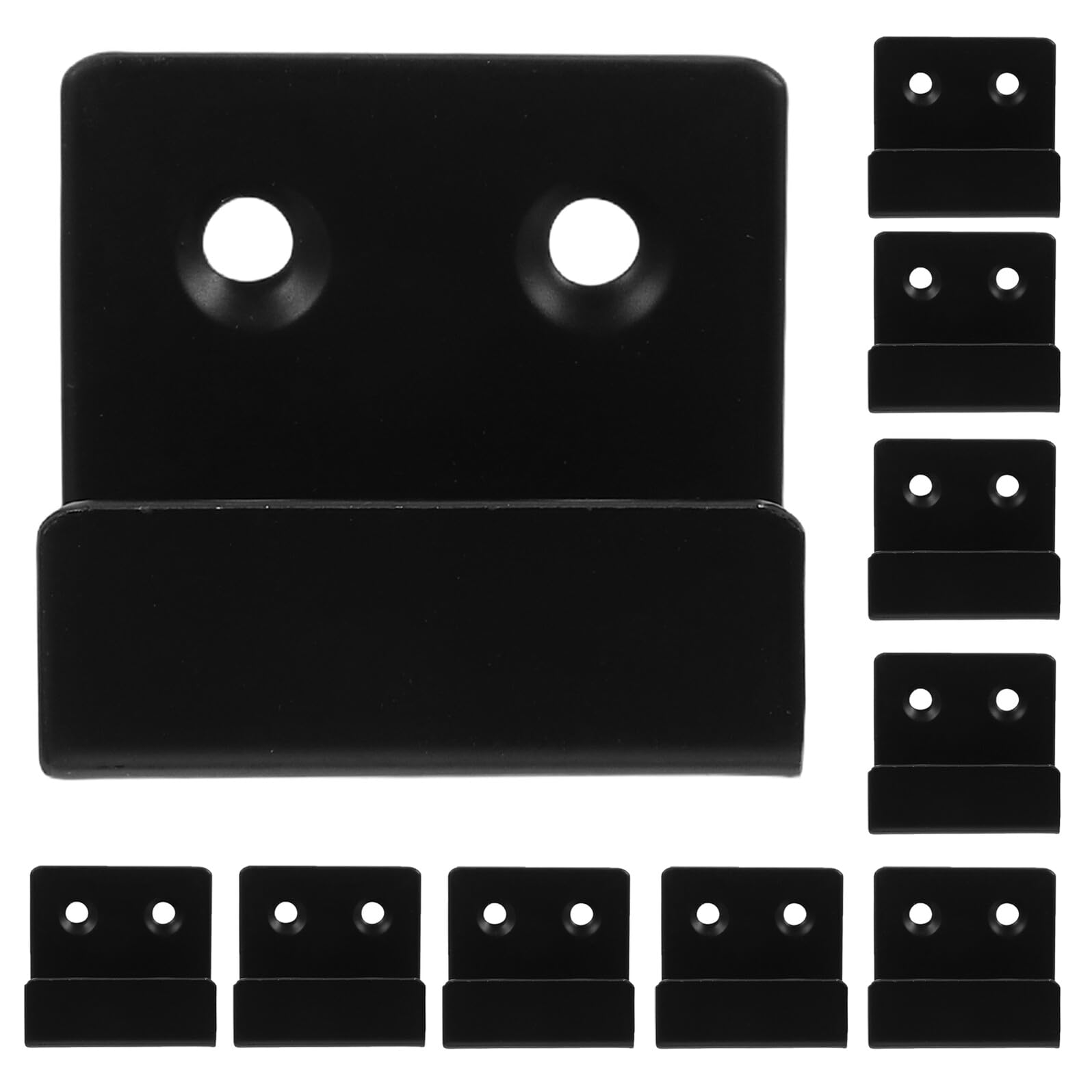 Support mural noir en acier inoxydable lot de 10 crochets 25mm sans perçage