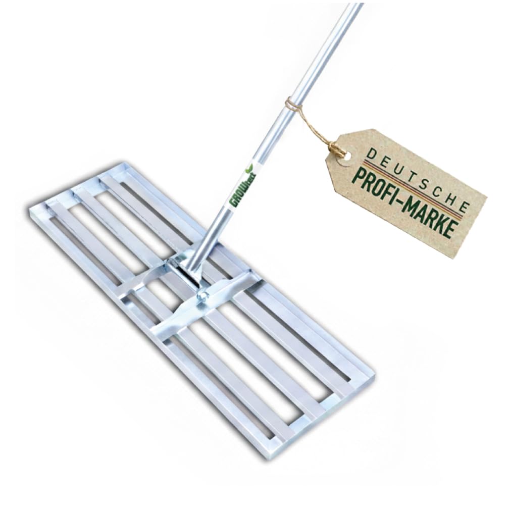 Rasenrakel 76x25cm inkl. 2m Stiel – Levelawn zum Sanden von Rasenflächen & Ebnen von Rasentragschichten – 3-teiliger geschraubter Gerätestiel für Stabilität