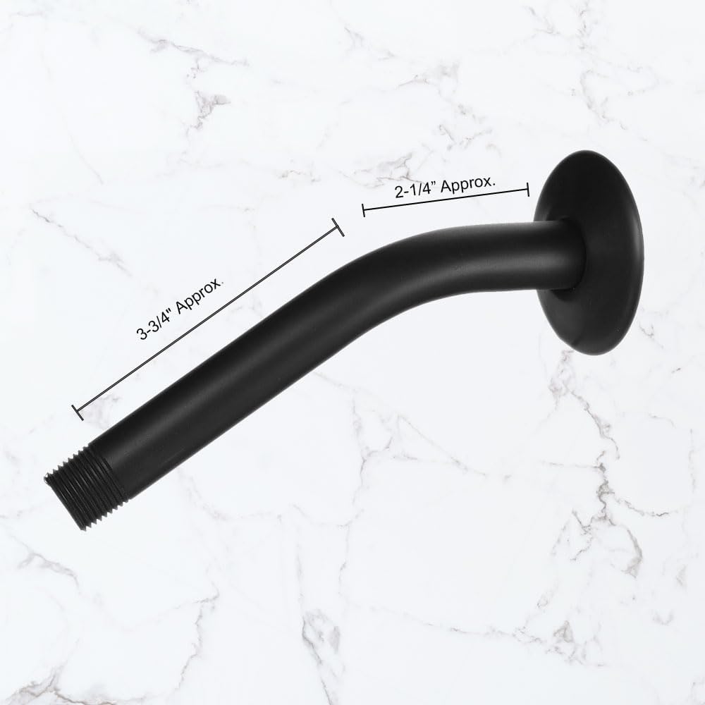 Westbrass D301-1-100-62 1/2" IPS x 8" Wall Mount Shower Arm with Sure Grip Flange, Matte Black (100-Pack)