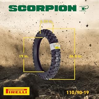 Pirelli Scorpion MX 32 Mid Soft 110/90-19 Rear Dirt Bike Tire with Keychain - Single