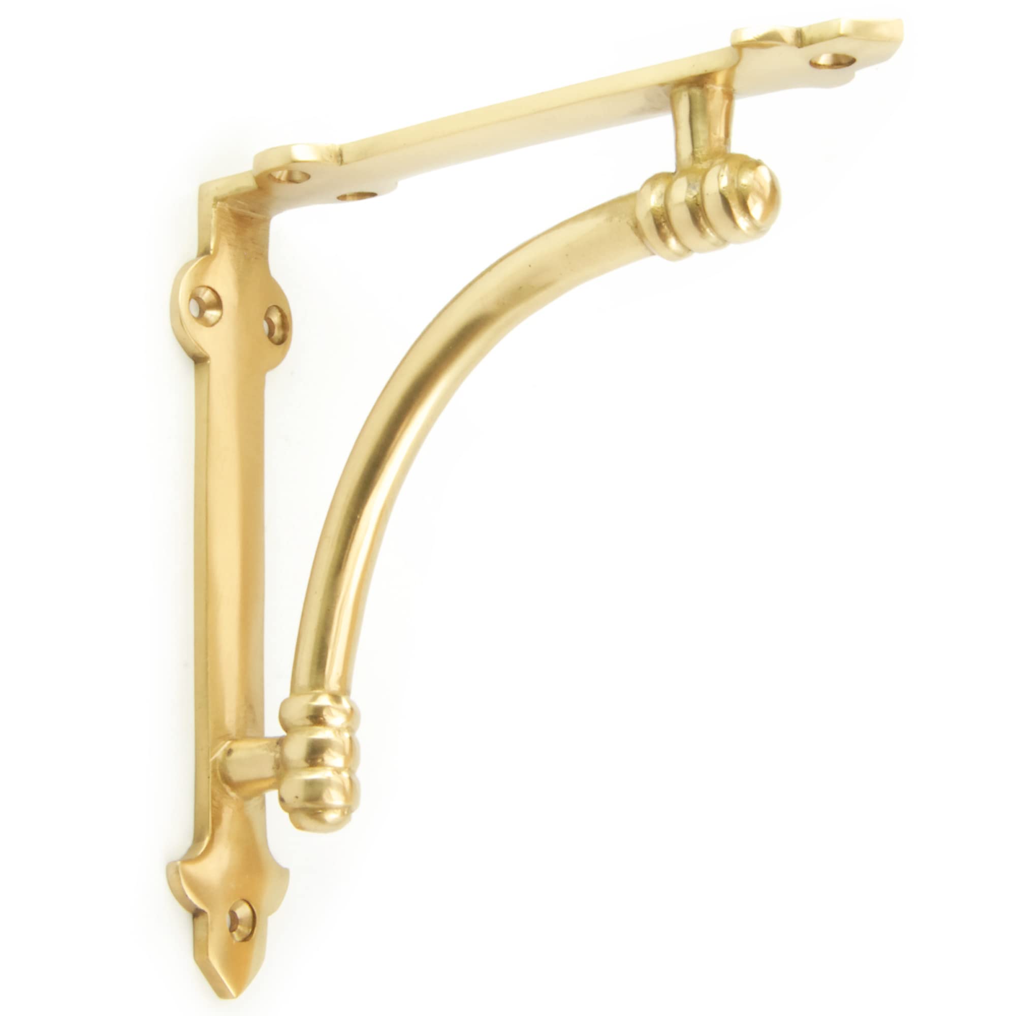 Jones & Grey Solid Polished Brass Vintage Antique Industrial Albion Metal Shelf Bracket