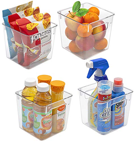 Sorbus Plastic Storage Bins Clear Pantry Organizer Box Bin Containers for Organizing Kitchen