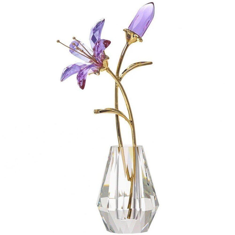 Figurine de fleur avec vase en verre pour décoration de table