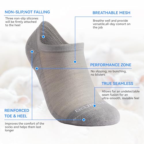 Image of No Show Athletic Socks, ZEALWOOD 3 Pairs Merino Wool Ultra-Light Running Tennis Golf Socks for Men Women